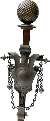 Antique Pair of Bronze & Iron Arts & Crafts Fireplace Andirons - Circa 1910