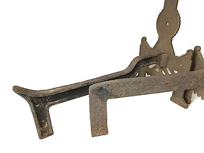 Pair of Antique Cast Iron Eastlake Fireplace Andirons Circa 1870