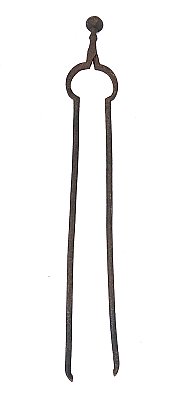 Antique Hand Forged Iron Fireplace Tool Tongs