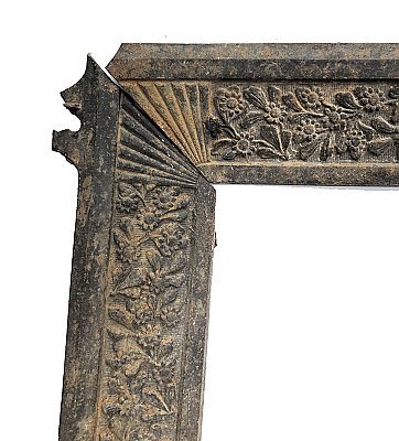 Antique Floral Cast Iron Fireplace Frame - Circa 1880