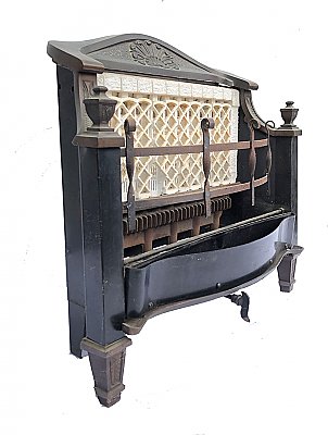 Antique J.H. Grayson Co. "Ray-Glo" Gas Fireplace Heater / Insert Circa 1924