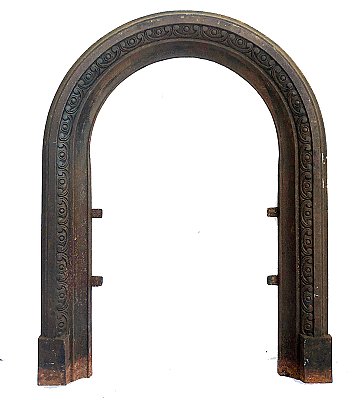 Antique Cast Iron Fireplace Frame Horseshoe Classic Arch - Circa 1890