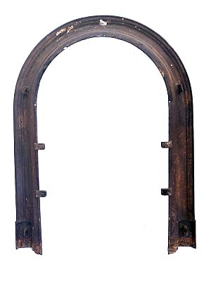Antique Cast Iron Fireplace Frame Horseshoe Classic Arch - Circa 1890