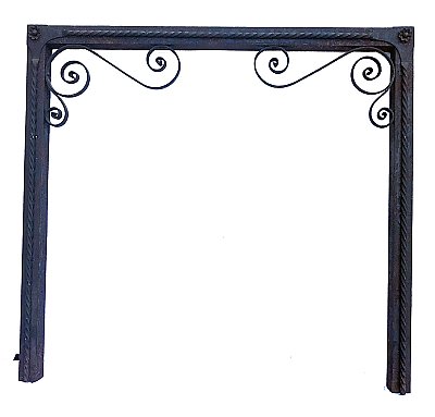 Antique Wrought Iron Fireplace Frame - Circa 1900