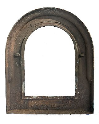 Antique Cast Iron Fireplace Frame Horseshoe Classic Arch Small - Circa 1890