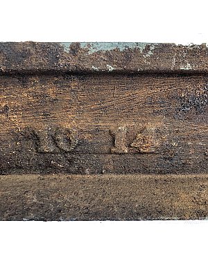 Antique Cast Iron Fireplace Frame Horseshoe Classic Arch Small - Circa 1890