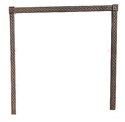 Antique Braid Design Cast Iron Fireplace Frame - Circa 1910