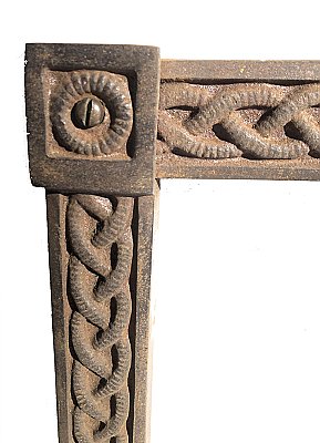 Antique Braid Design Cast Iron Fireplace Frame - Circa 1910