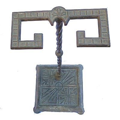 Antique Art Deco Bronze Fireplace Tool Holder Stand