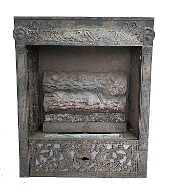 Antique American Sheet & Tin Plate Gas Fireplace Insert