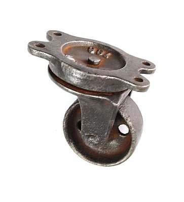 Antique Single Cast Iron Caster by Payson