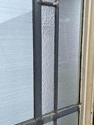 Antique 35-7/8" wide x 83-1/2" Leaded Gumwood French Door - Circa 1920