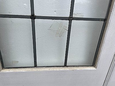 Pair of Antique 59-3/4" wide x 83-3/8" high Leaded French Doors - Circa 1920