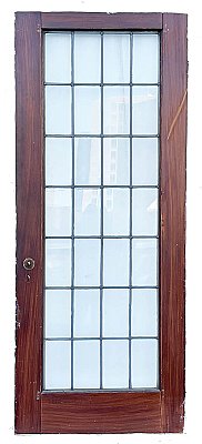 Antique 33-3/8" x 81-1/4" Gumwood French Door - Circa 1920