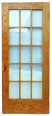 Antique Oak French Door - Circa 1900