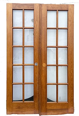Pair of 48 1/2"" x 80" Pine French Doors