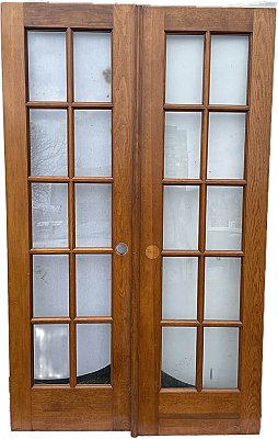 Pair of 48 1/2"" x 80" Pine French Doors