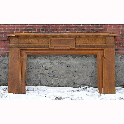 Long Antique Maple Fireplace Mantel