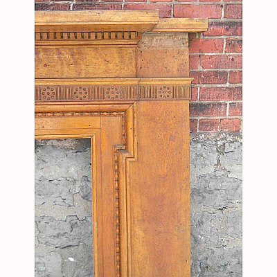 Long Antique Maple Fireplace Mantel