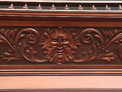 Antique Queen Anne Style Cherry Fireplace Mantel - Circa 1880