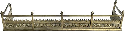 Antique Cast Brass Fireplace Fender - Circa 1890
