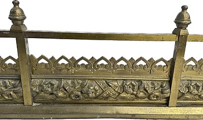 Antique Cast Brass Fireplace Fender - Circa 1890