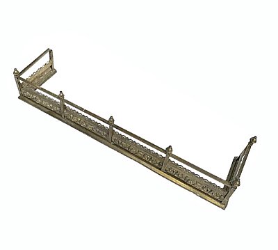 Antique Cast Brass Fireplace Fender - Circa 1890