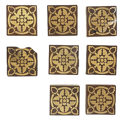 Antique "Campbell Brick & Tile Company" of Stoke-Upon-Trent Encaustic Tile Set - Circa 1880