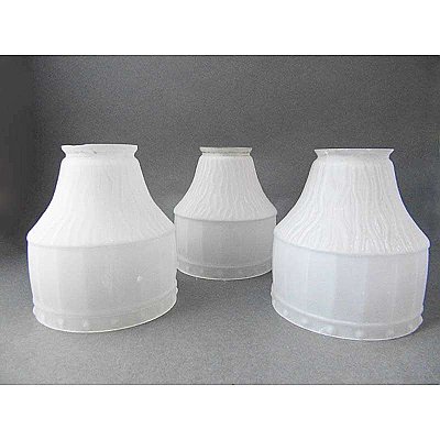 Set of 3 Antique Arts & Crafts Glass Shade - 2-1/4" Fitter