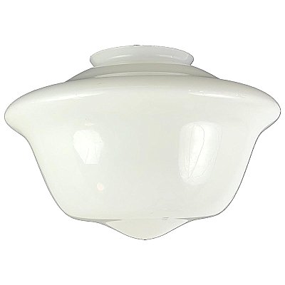 Vintage Glass Schoolhouse Lighting Fixture Shade - 15" Wide - 6" Fitter - Circa 1900