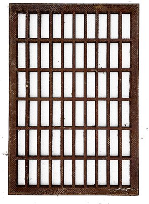 Antique 13" x 19" Cast Iron Heat Grate or Register With Louvers - Circa 1880