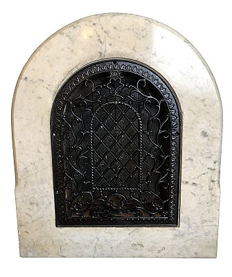 Antique Arched Top Heat Grate with Carrara Marble Surround