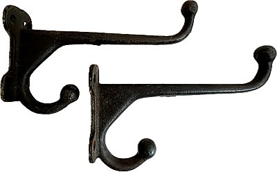 Pair of Antique 8-1/8" Cast Iron Harness Hooks by P. & F. Corbin - Circa 1900