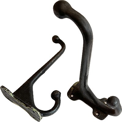 Pair of Antique 8-1/8" Cast Iron Harness Hooks by P. & F. Corbin - Circa 1900