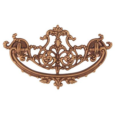 Victorian Cast Brass Drawer Pull - Antique Brass Finish