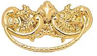Stamped Drawer Pull, Unlacquered Polished Brass