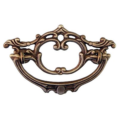 Victorian Style Drawer Pull - Antique Brass