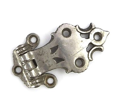 Antique Single Nickel 3/8" offset Icebox Hinge