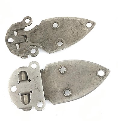 Antique Pair of Nickel Plated 3/8" Offset Icebox Hinges