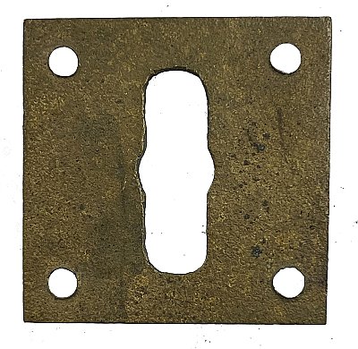 Antique Cast Bronze Square Flat Key Keyhole Escutcheon - Circa 1880