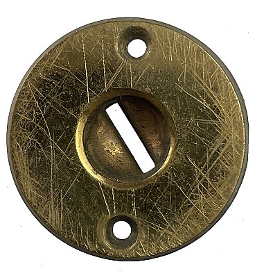 Antique Cast Bronze Flat Key Keyhole Escutcheon by Norwalk Lock Co. - Circa 1909