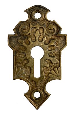 Antique Cast Bronze Keyhole Escutcheon or Cover - Circa 1880