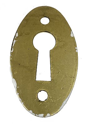 Antique Wrought Brass Keyhole Cover or Escutcheon - Circa 1900