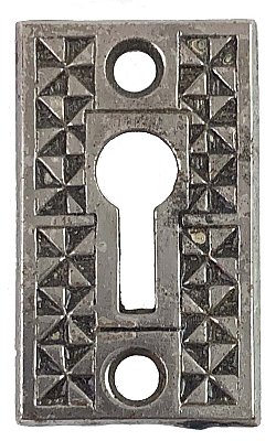 Antique Cast Iron Keyhole Escutcheon or Cover by Mallory & Wheeler Co. - Circa 1891