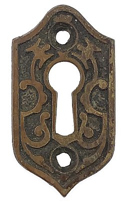 Antique Cast Bronze Keyhole Escutcheon or Cover by Hopkins & Dickinson - Circa 1890