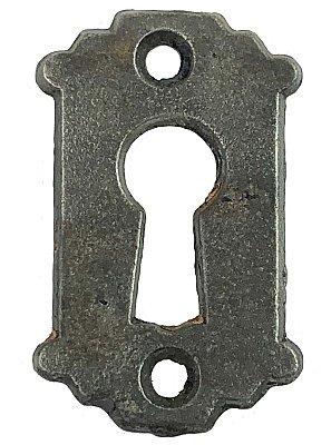 Antique Cast Iron Door Keyhole Cover or Escutcheon