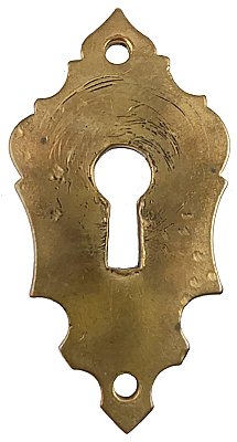 Antique Cast Bronze Escutcheon or Keyhole Cover - Circa 1880