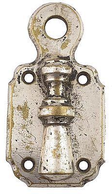 Antique Large Silver-plated Drop Escutcheon or Keyhole Cover by Mallory & Wheeler - Circa 1882