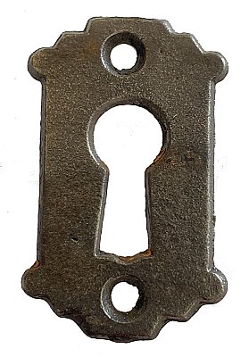 Antique Cast Iron Keyhole Escutcheon Plate - Circa 1890