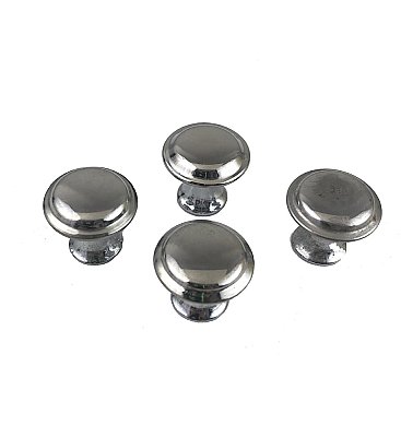 Set of Four Antique Chrome Cabinet Knobs